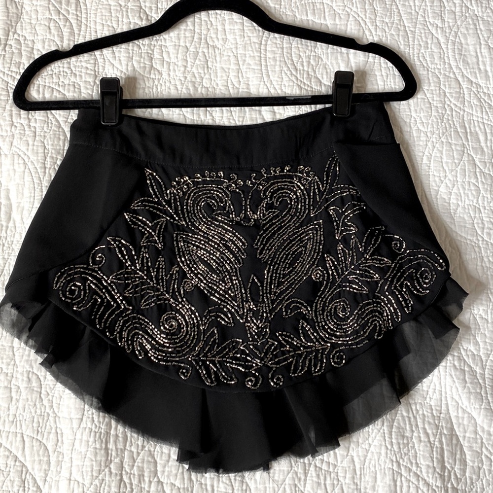 FREE PEOPLE Beaded Tap Shorts / Mini Skirt